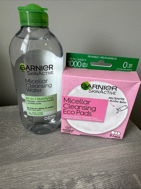 Garnier Other - Garnier SkinActive Micellar Cleansing Water with Pink Eco Pads